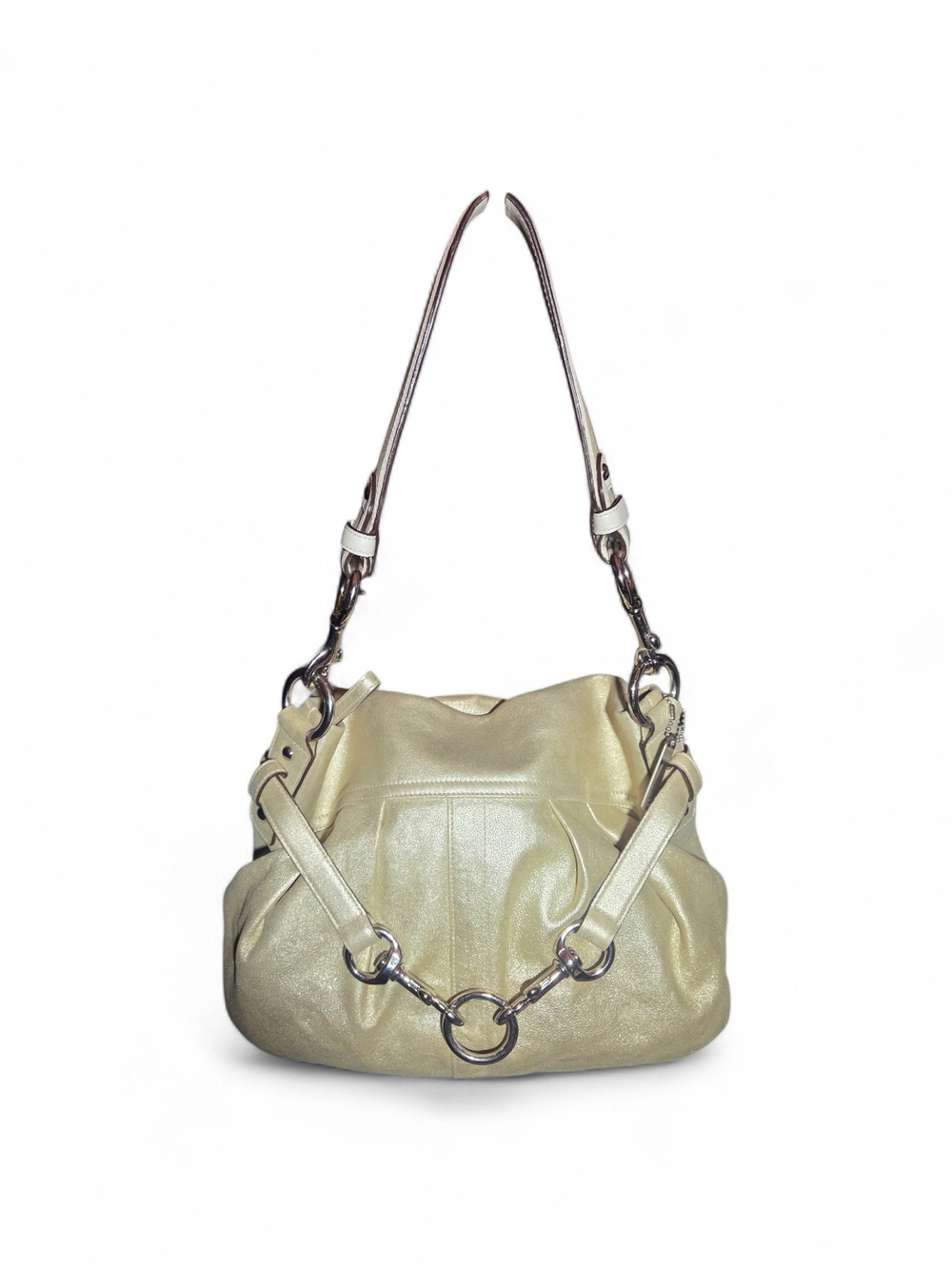 Classic Cream COACH Shoulder Bag with Chain Detail